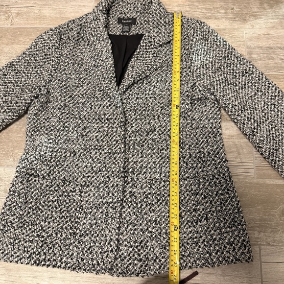Women's Karen Kane Black And White 30% Wool Tweed Blazer Size Large With Pockets - Picture 5 of 12